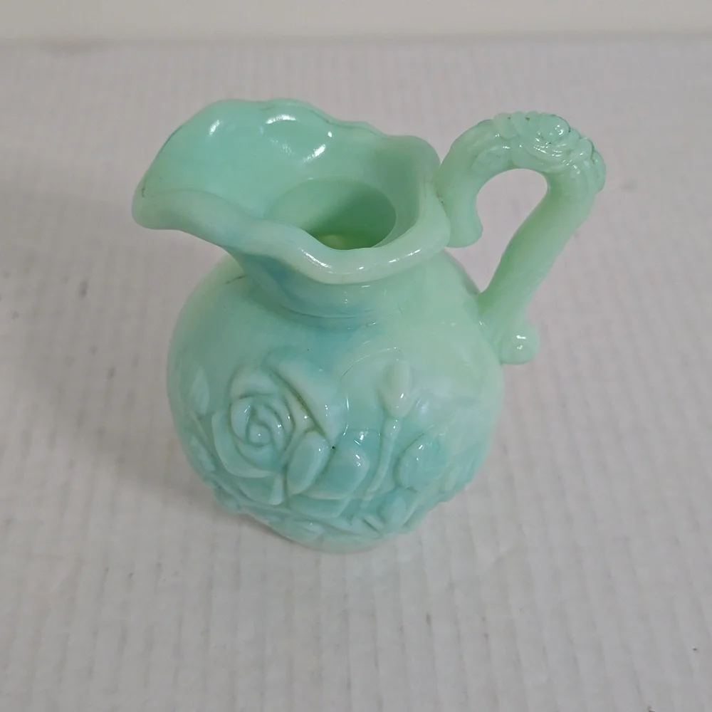 Vintage Avon Mint Green Milk Glass Vase